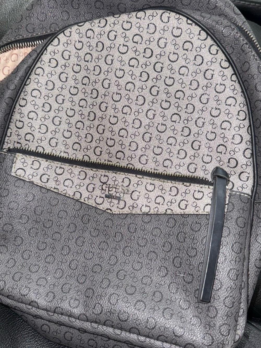 GUESS black/Grey Signature Logo Backpack